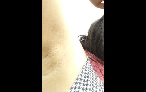 Licking armpit hair